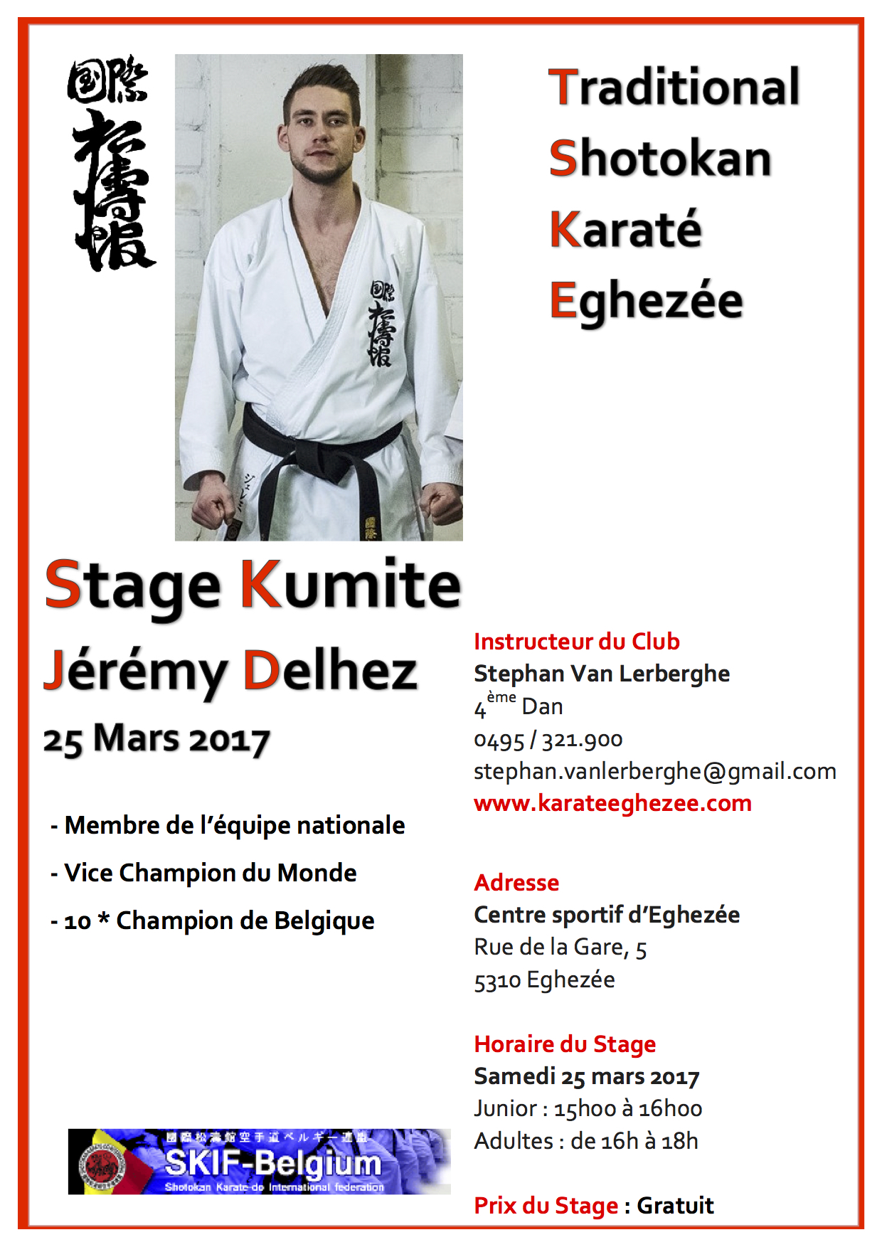 Affiche de stage jeremy delhez 23 mars 2017